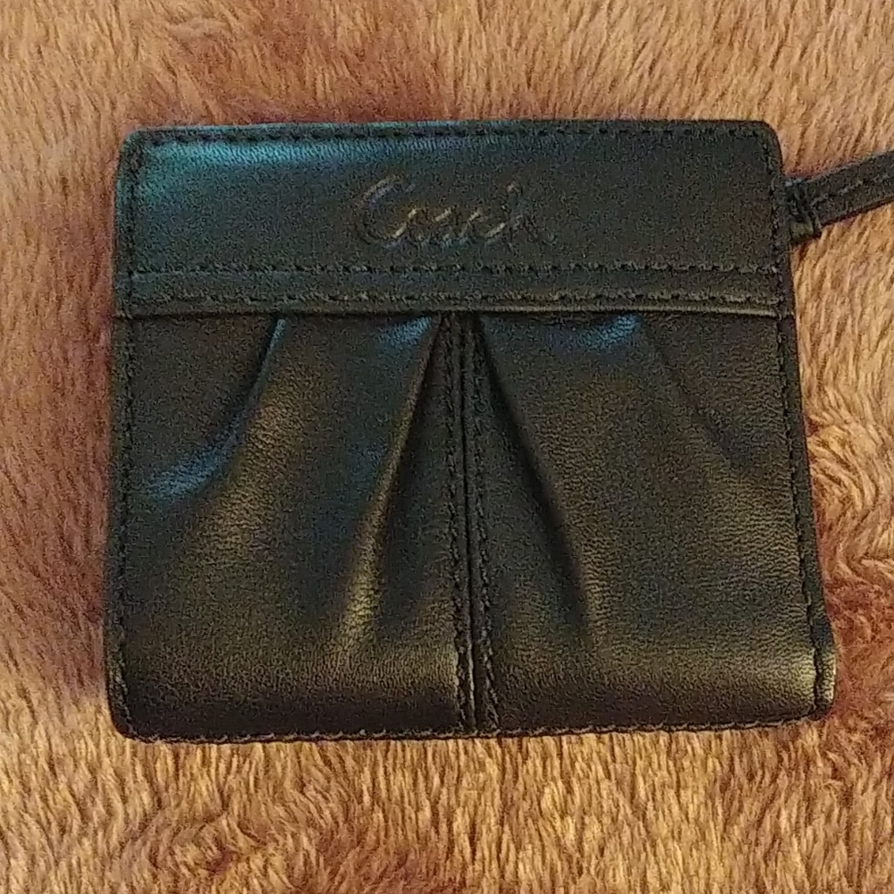 Mini Black leather Coach wallet